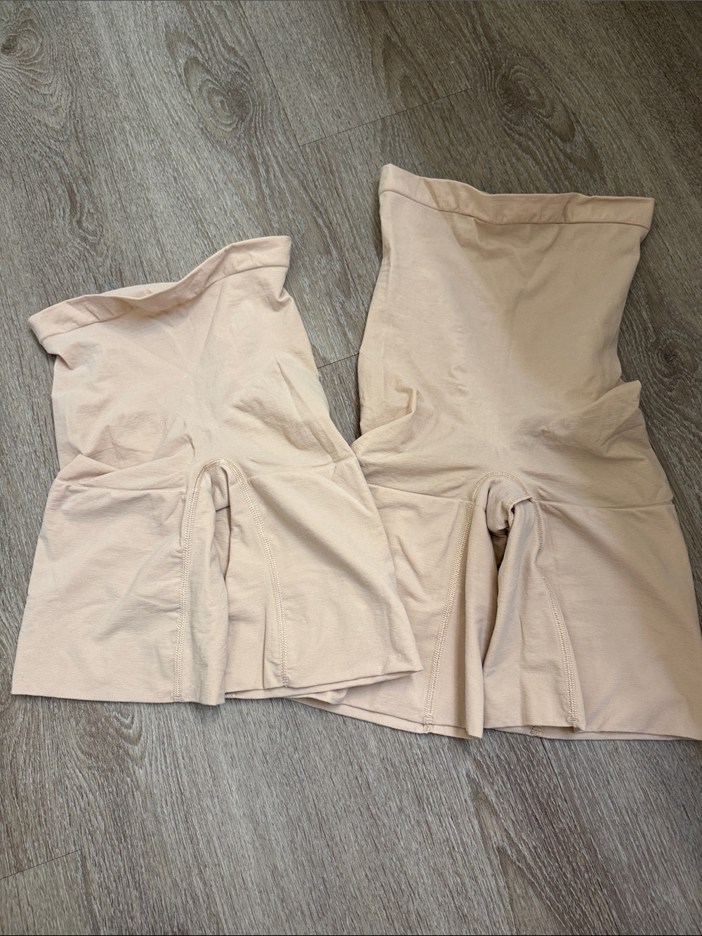 2 SPANX Nude High-Waist Shaping Shorts